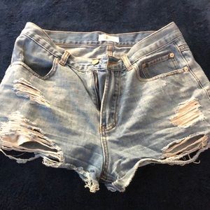 High rise jean shorts